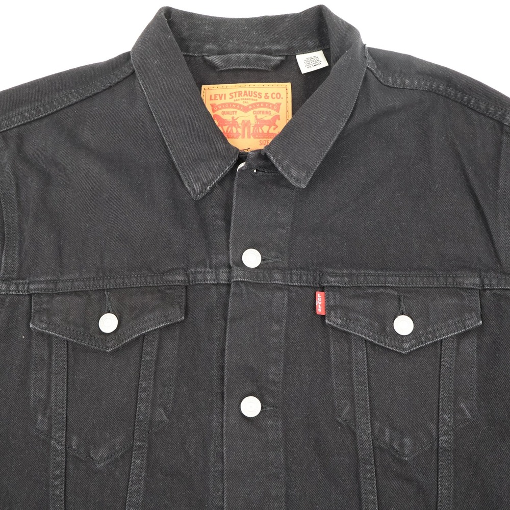Levis Trucker Jacket Mens XL Black Denim Button Up 72334-3485 Classic Coat - Picture 4 of 14